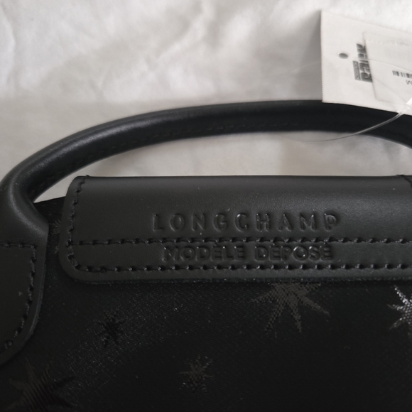 Longchamp Le Pliage Mini Top Handle Cosmetic Pouch Case w/ Stars Black NWT - Picture 7 of 9